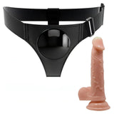 Harness Strapon Nero Y e Dildo Carne Anatomico Vista Separata