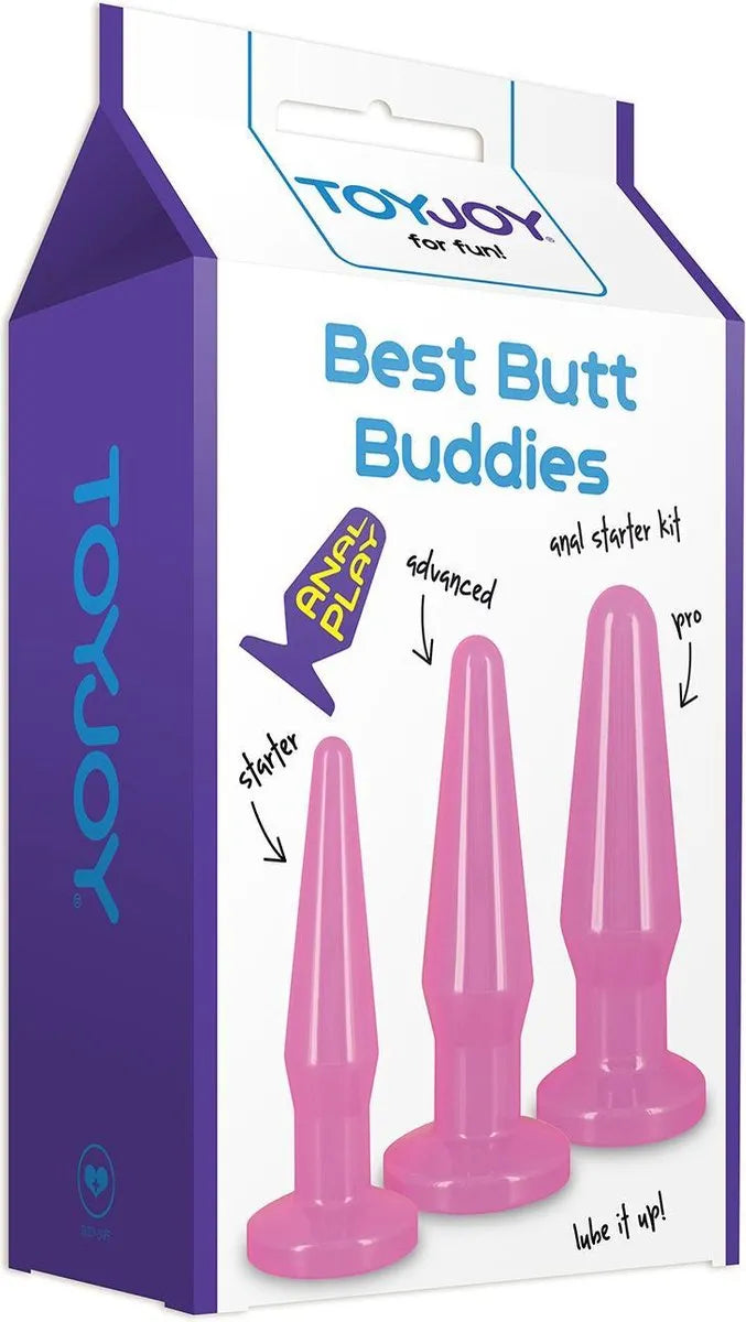 Best Butt Buddies Pink - Seti di 3 plug anali di graduale dimensione