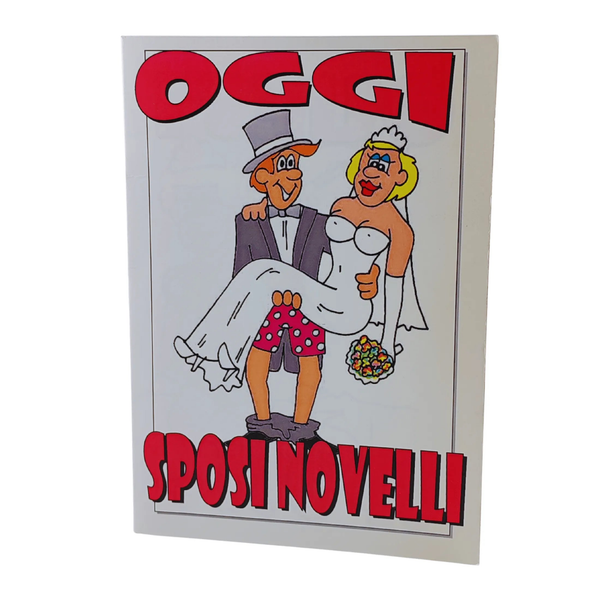 Biglietto d'auguri ″Oggi sposi novelli, questa sera sposi porcelli″