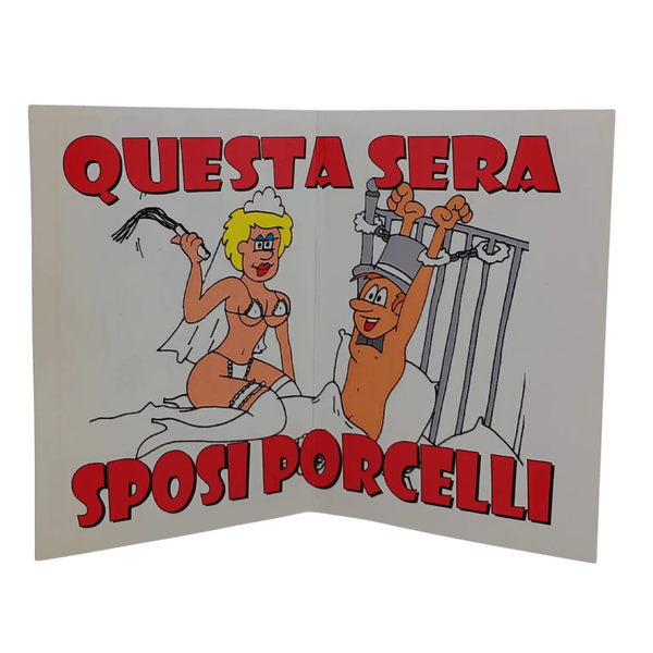 Biglietto d'auguri ″Oggi sposi novelli, questa sera sposi porcelli″ - Small