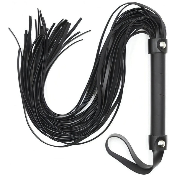 Flogger nero 64 cm flessibile con manico cilindrico