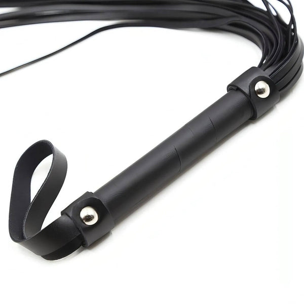 Flogger nero diagonale con frange sottili uniformi