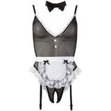 Body Cameriera Sexy con accessori e apertura inguinale