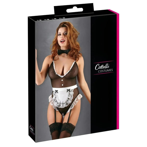 Body Cameriera Sexy con accessori e apertura inguinale
