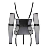 Body Corsetto Con Seno e Inguine Scoperto Più Manette