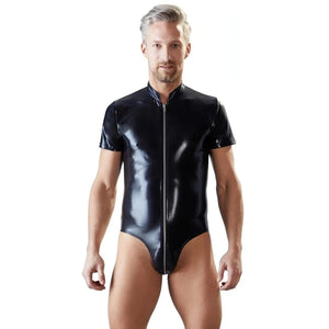 Body Maschile Wet Look con Zip