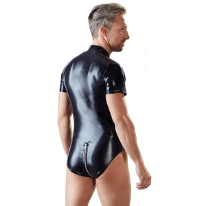 Body Maschile Wet Look con Zip