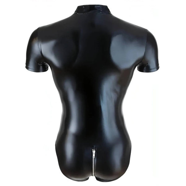 Body Maschile Wet Look con Zip