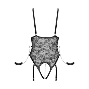 Body Reggicalze in Pizzo con Polsiere