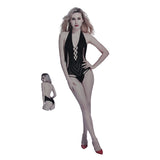 Body lingerie nera schiena scoperta vista frontale e posteriore