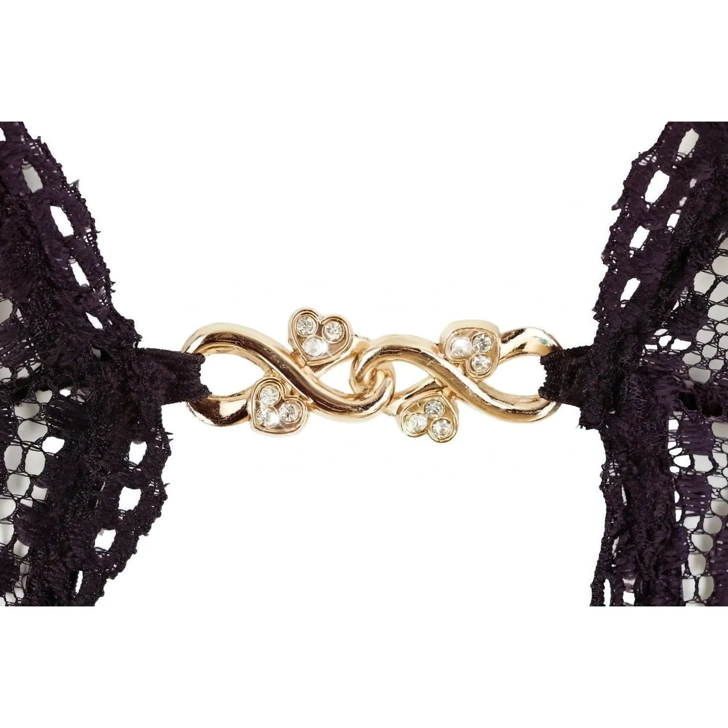 Body a stringhe in pizzo con trama floreale - Taglia S/M