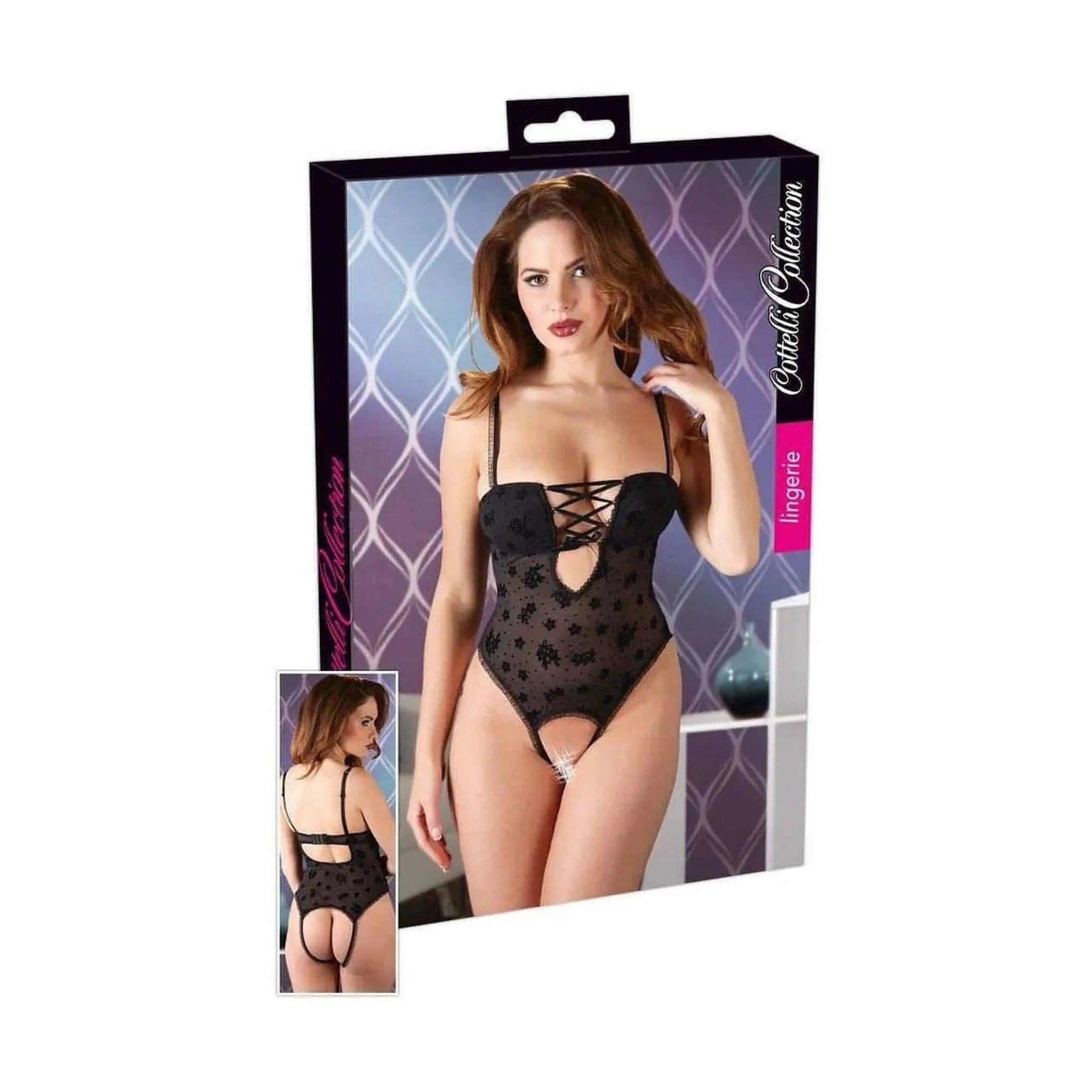 Body in Tulle Ricamato con Laccio Frontale