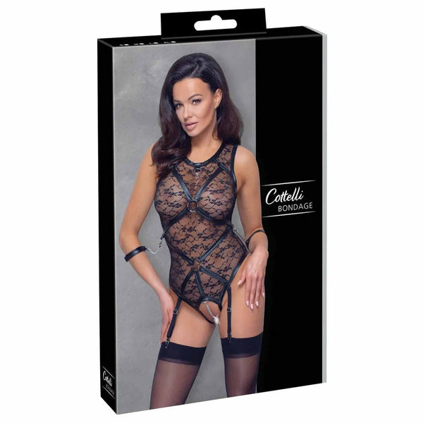 Confezione box body pizzo trasparente Cottelli BONDAGE illustrazione prodotto