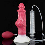 Dildo Bonewolf Damon rosa silicone con testa modellata e pompa aria