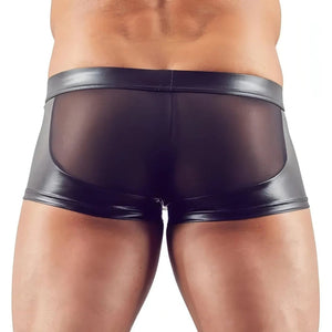 Boxer Uomo Sexy Nero Lucido con Trasparenze