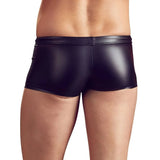 Vista posteriore boxer uomo nero opaco vita elastica cuciture centrali