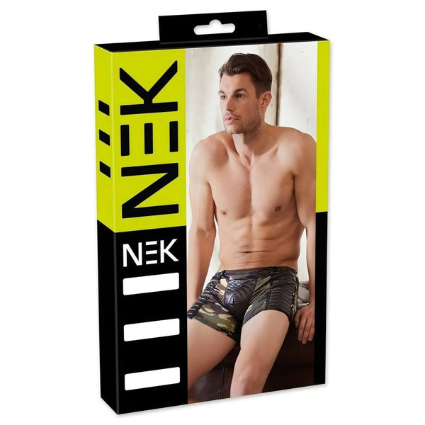 Boxer in microfibra camouflage con inserti neri