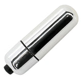 Vibratore a capsula Bullet Vibrante finitura argento lucida e superficie liscia