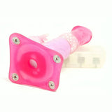 Base traslucida rosa Bunny Jumper con viti a stella e dettaglio pois bianchi