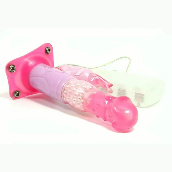 Vibratore rabbit rosa Bunny Jumper con telecomando a spirale verde chiaro