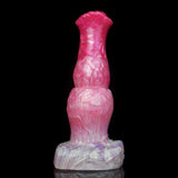 Dildo Caesar silicone rosa bianco iridescente finitura ondulata