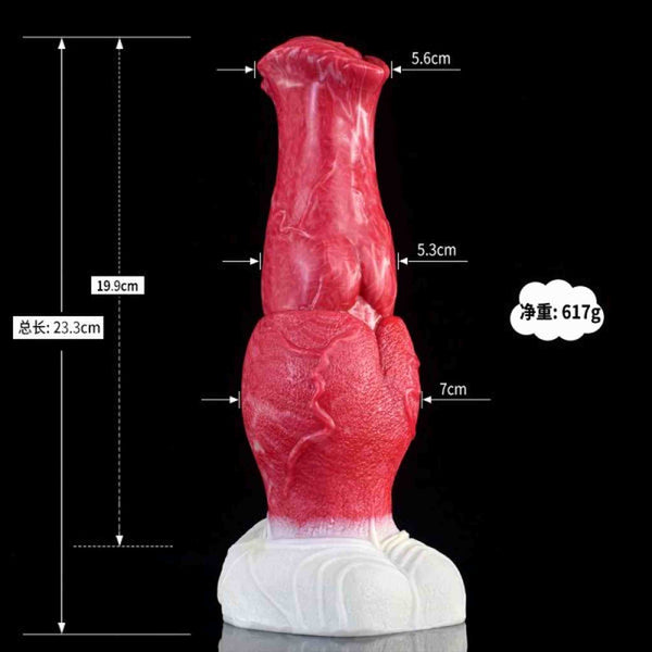 Dildo Caesar silicone rosso realistico misure e peso dettagliato