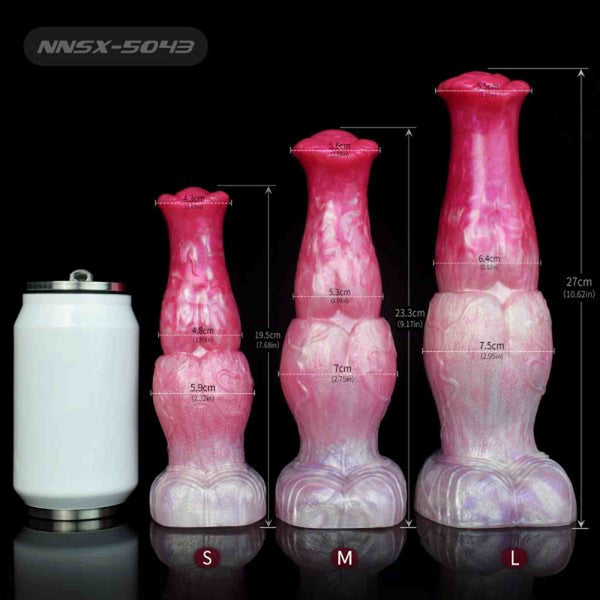 Set dildo Caesar silicone rosa marbled taglie S M L confronto