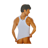 Canotta intimo uomo bianca retro logo Eros Veneziani ricamato