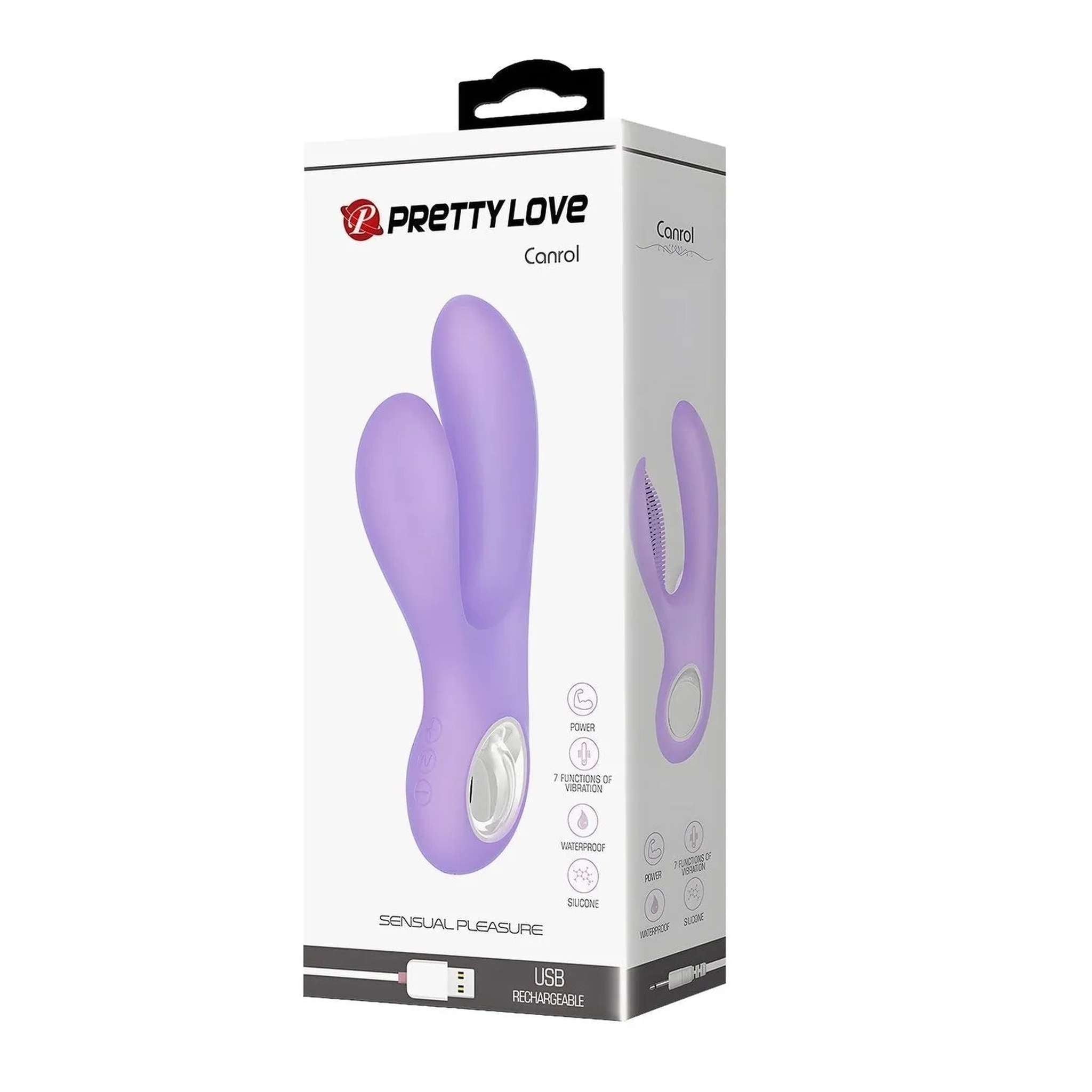 Canrol Vibratore Rabbit in Silicone con 7 modalità di vibrazione