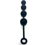 Anale lunga 40 cm 100% silicone nero a catena con 4 sfere vista frontale