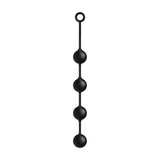 Catena anale nera 4 sfere silicone senza cuciture con anello presa sicura