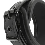 Cavigliere con doppia imbottitura e catena in acciaio nero coordinato