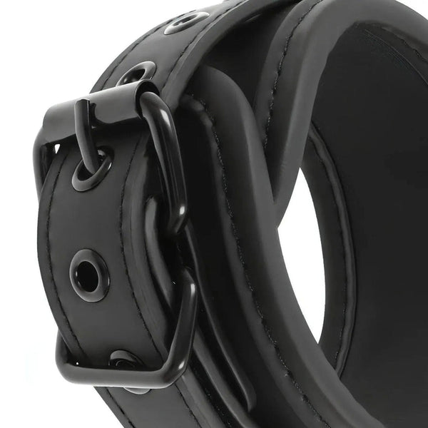 Cavigliere con doppia imbottitura e catena in acciaio nero coordinato