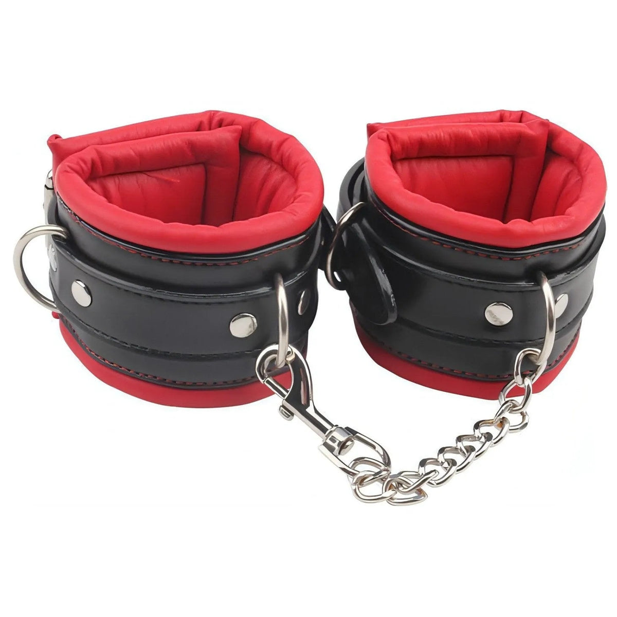 Cavigliere soffici imbottite con catena 10 cm - Nere e Rosse