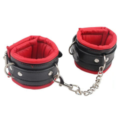 Cavigliere soffici imbottite con catena 10 cm - Nere e Rosse