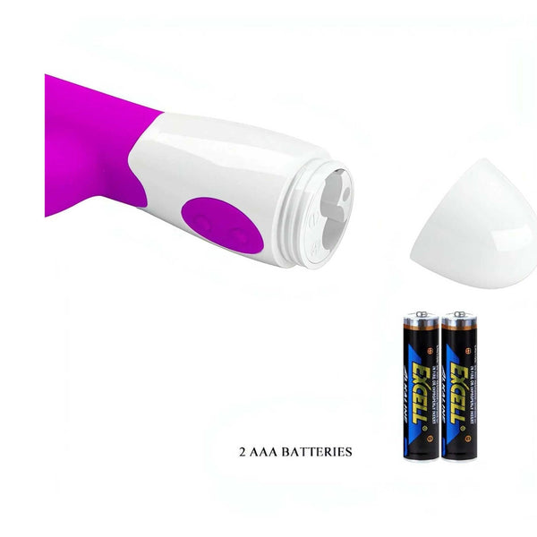 Base batteria vibratore rabbit aperta con due batterie AAA incluse