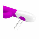 Vibratore rabbit viola e bianco con pulsante vibrazione ON/OFF