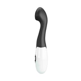 Vibratore nero ergonomico leggermente ricurvo vista frontale diretta