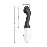 Vibratore nero dimensioni 172 mm testa 100 mm vista laterale con misure