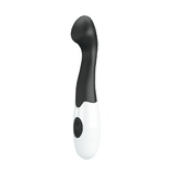 Vibratore Punto G nero e bianco in silicone opaco con forma ricurva