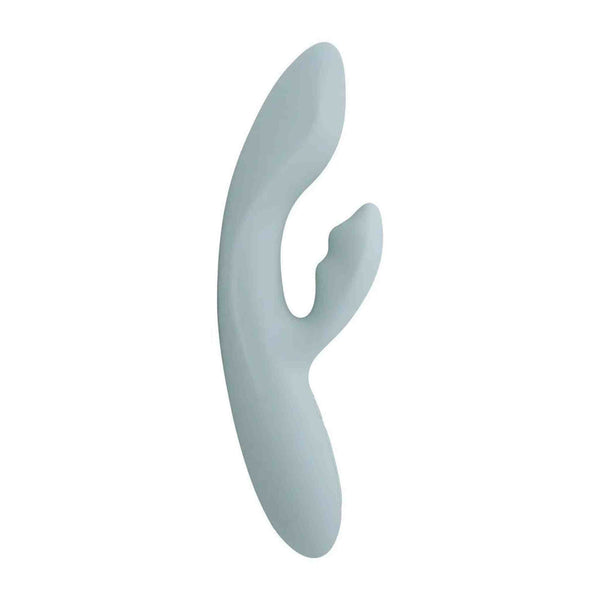 Vibratore rabbit Chika grigio turchese forma ergonomica verticale