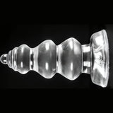 Plug anale trasparente Chikubi orizzontale con ventosa base lucido