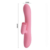 Chris Vibratore Rabbit con stimolatore clitorideo a rotazione - Silicone, Anallergico, Ricaricabile, 7 modalità di vibrazione