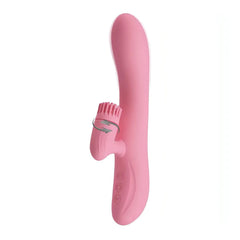 Chris Vibratore Rabbit con stimolatore clitorideo a rotazione - Silicone, Anallergico, Ricaricabile, 7 modalità di vibrazione