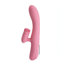 Chris Vibratore Rabbit con stimolatore clitorideo a rotazione - Silicone, Anallergico, Ricaricabile, 7 modalità di vibrazione