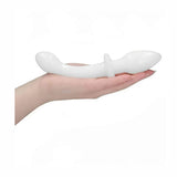 Presa ergonomica dildo analo in vetro bianco Chrystalino Doubler