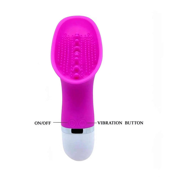 Vibratore rosa silicone pulsanti on/off e vibrazione anello metallico cromato