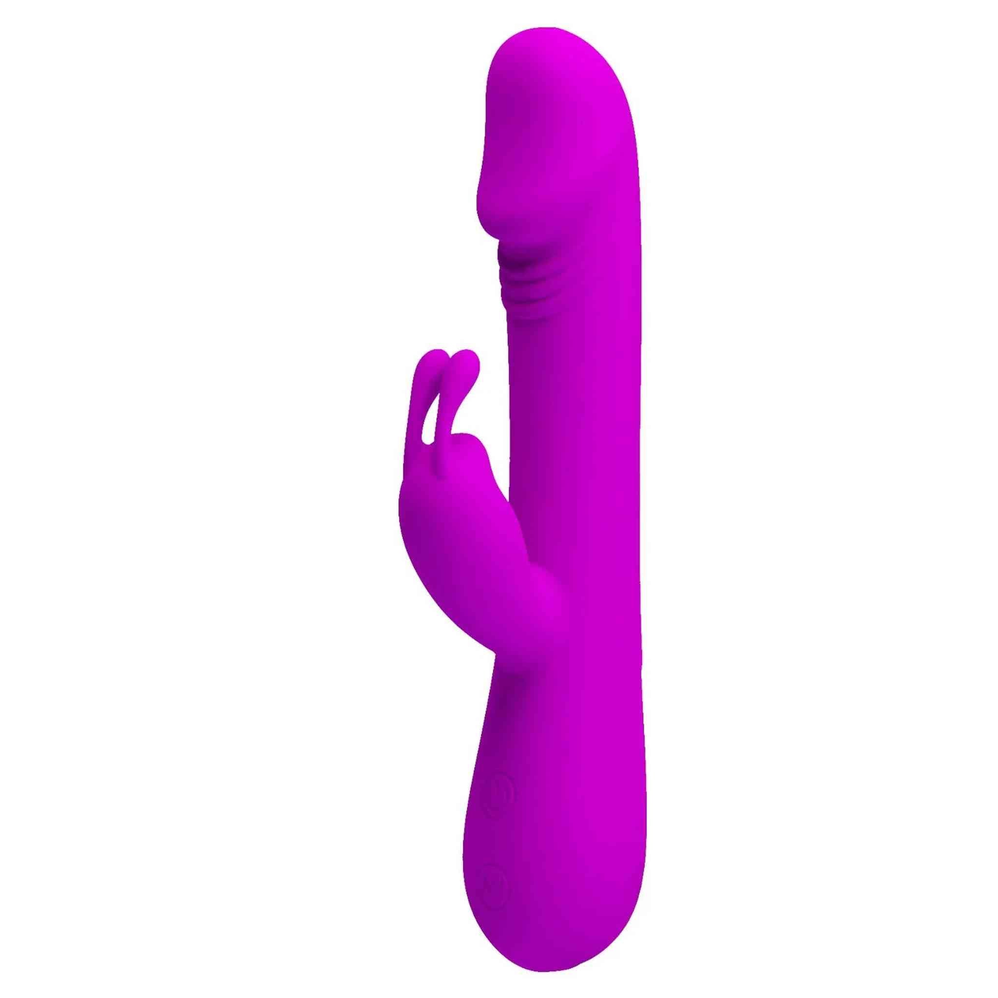 Clement Vibratore Rabbit con 3 motori e 30 modalità di vibrazione - Viola, Silicone, Anallergico, Ricaricabile