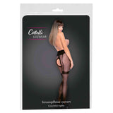 Collant 30 den extra fini con reggicalze e bretelle disegnate