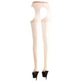 Collant Carne Velati con Aperture Bordatura Bianca